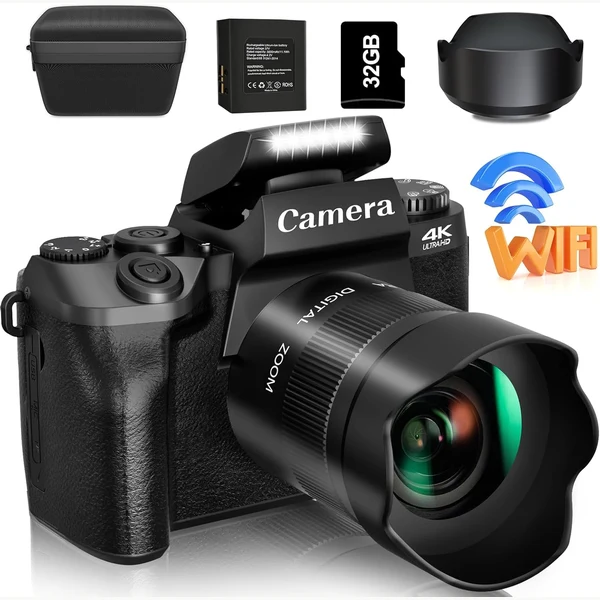 Saneen S05 4K 64MP digital camera with dual lenses