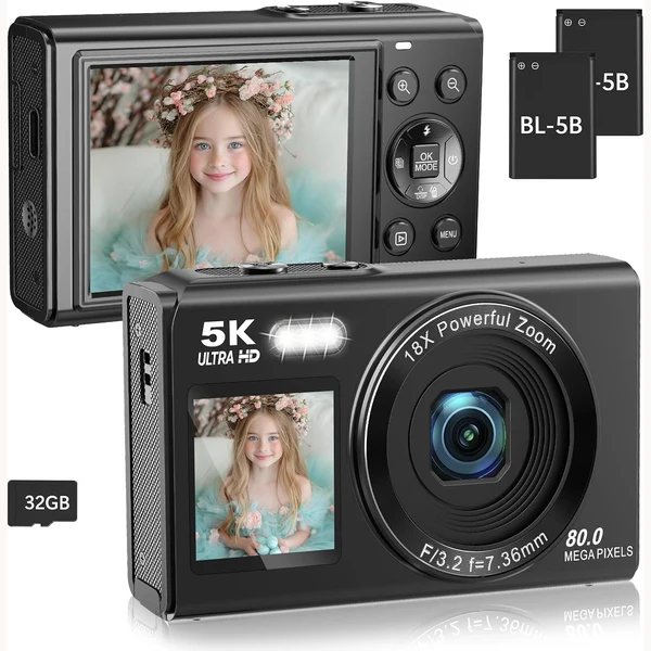Saneen X9 5K 80MP dual screen vlogging camera